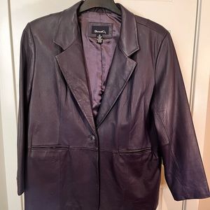 Denim & Co Leather Blazer Purple 2X